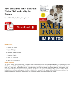 PDF Books Ball Four: The Final Pitch