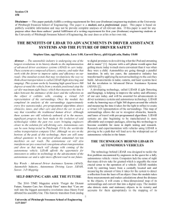 the benefits of lidar to advancements in driver assistance systems