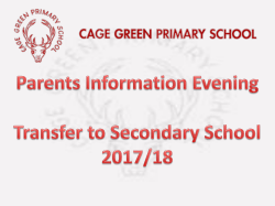Slide 1 - Cage Green Primary School