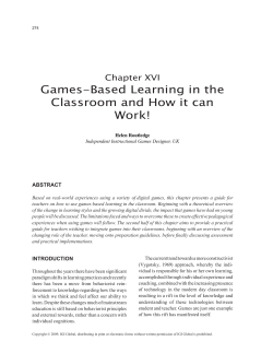 Games-Based Learning in the Classroom and How it can Work!