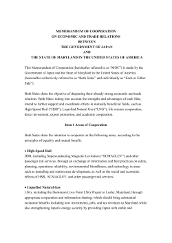 Memorandum of Cooperation on Economic and Trade Relations
