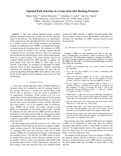 Optimal Path Selection in a Link State QoS Routing Protocol вбг вбд
