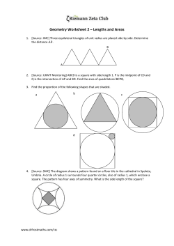 Geometry Worksheet 2 &ndash; Lengths and Areas