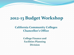 2012-13 Budget - California Community Colleges Chancellor`s Office