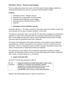 Example information literacy strategy for FE