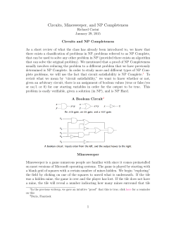 Circuits, Minesweeper, and NP Completeness