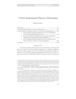 A New Institutional Theory of Insurance