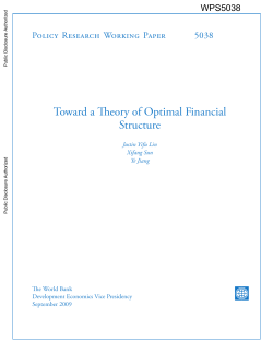 Toward a Theory of Optimal Financial Structure