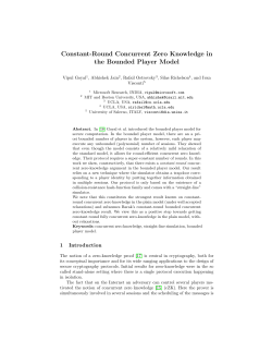 Constant-Round Concurrent Zero Knowledge in the Bounded Player