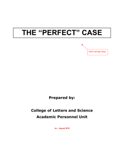 “perfect” case - Division of Social Sciences