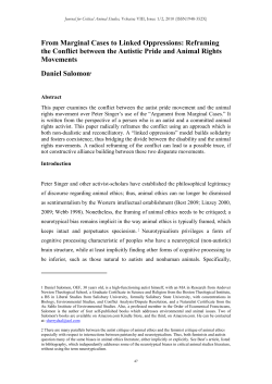 Argument from Marginal Cases - Institute for Critical Animal Studies
