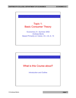 S-1 -Consumer Theory