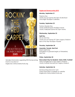 Eaglecrest Homecoming 2015 Monday, September 21 Pajama Day