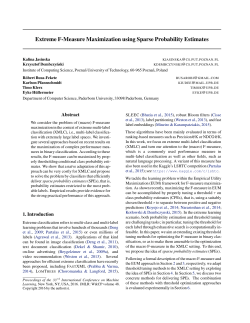 Extreme F-Measure Maximization using Sparse Probability Estimates