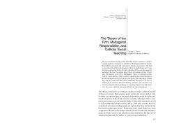 The Theory of the Firm, Managerial Responsibility, and Catholic