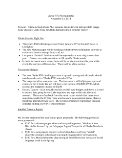 November 13, 2014 - Jonas Clarke Middle School PTO