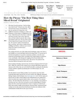 How the Phrase `The Best Thing Since Sliced Bread` Originated