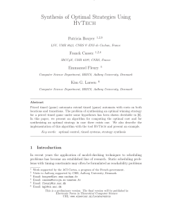 Synthesis of Optimal Strategies Using HyTech