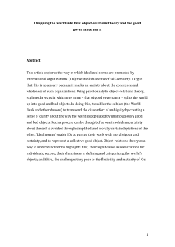 Object relations and debunking the good governance norm