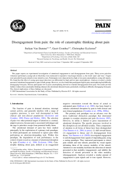 Disengagement from pain: the role of catastrophic
