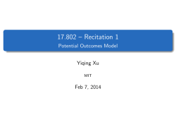 17.802 &ndash; Recitation 1 - Potential Outcomes Model