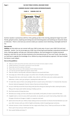 evs holiday homework - SLS DAV Public School