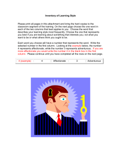 Inventory of Learning Style