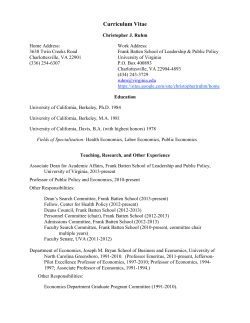 Curriculum Vitae - Department of Economics