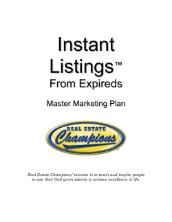 Master Expireds Marketing Plan