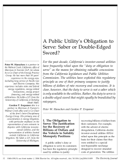 A Public Utility`s Obligation to Serve: Saber or