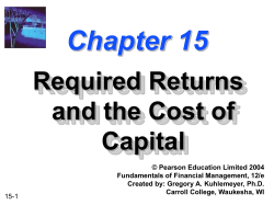 Chapter 15 -- Required Returns and the Cost of