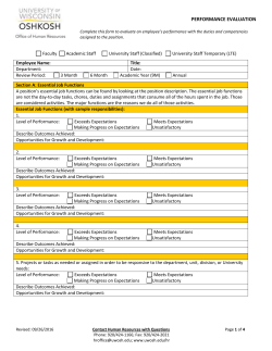 Performance Evaluation Form - Human Resources
