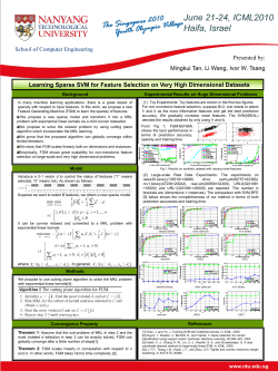 June 21-24, ICML2010 Haifa, Israel Learning Sparse SVM for