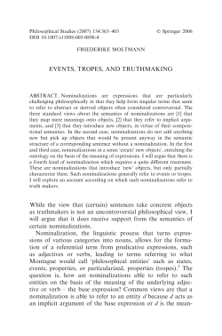 Events, Tropes and Truthmaking