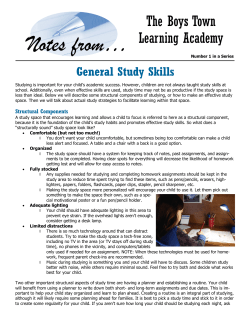 Handout 1-General Study Skills - version 2