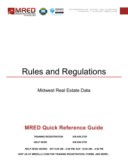 Rules and Regulations - Midwest Real Estate Data LLC