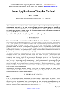 Some Applications of Simplex Method