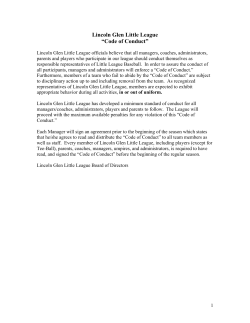 Code of Conduct - Lincoln Glen Little League