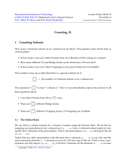 Counting, II. 1 Counting Subsets