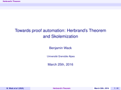 Towards proof automation: Herbrand`s Theorem and Skolemization