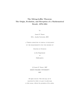 The Mittag-Leffler Theorem