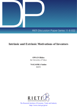 Intrinsic and Extrinsic Motivations of Inventors