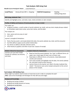 Skill-Using Task