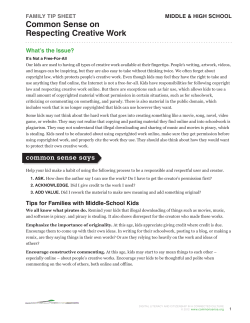 Common Sense on Respecting Creative Work