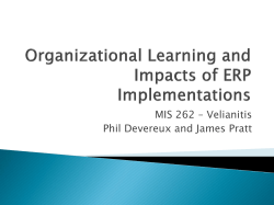 Organizational Learning and Impacts of ERP Implementations