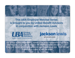 This UBA Employer Webinar Series is brought to you by United