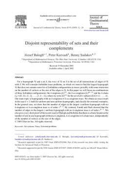 Disjoint representability of sets and their complements
