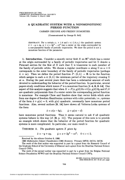 a quadratic system with a nonmonotonic period function