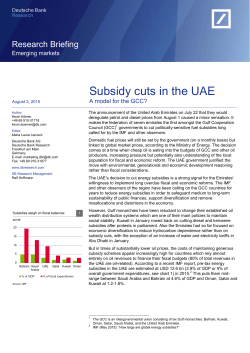 Subsidy cuts in the UAE - A model for the GCC?
