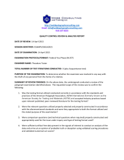 EXAMINATION PROTOCOL/FORMAT: Federal You-Phase (Bi-ZCT)